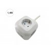 Hosszabbító kocka 1.4m, 4 aljzat, 2xUSB, 16A, IP20