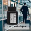 USB QC3.0 utazási adapter, fekete