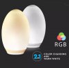 RGB + WW LED napelemes tojás, IP44, újratölthető, 6-8 órás akkumulátor élettartamú