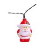 LED napelemes lánc SANTA, 3,8m, 10XSANTA, 2 üzemmód, IP44, 5500K-6500K [102704VRK]