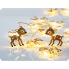 LED lánc Bambi, fém, 1.35m, 10LED, 3xAA, meleg fehér, funkció nélküli, átlátszó kábel, átlátszó kábel [XMDEER102A]