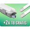 IP65 tartó LED csőhöz 120cm + 2x LED cső 18W, 1850lm, G13 gratis!