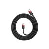BASEUS CABLE CAFULE USB-C - USB-C, PD 2.0, QC 3.0, 60 W, 2M FEKETE+PIROS [018124]