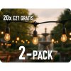 LED láncos lámpa 20m+20x izzó E27/2-PACK! [LG-3/20M/E27/3]
