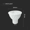 LED izzó GU5.3, MR16, 6W, 455lm, 38°, 12V