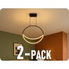 Design függő LED lámpa 16W, fekete/2-PACK!