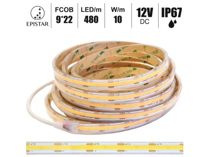 fcob led pasek 12v 480 led ip67