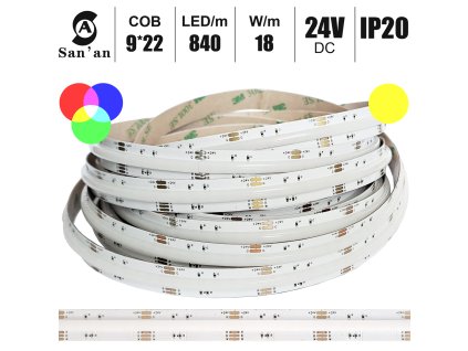 COB LED pasek RGB WW