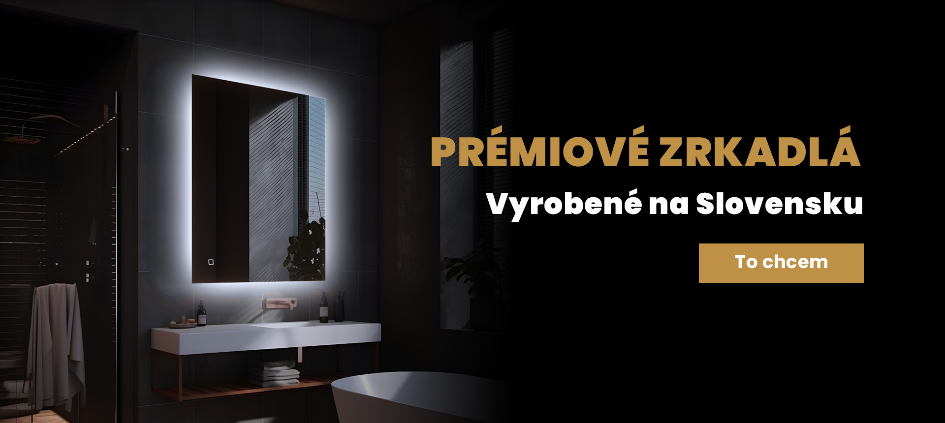 LED zrkadlo vertikalne vyrobene na Slovensku