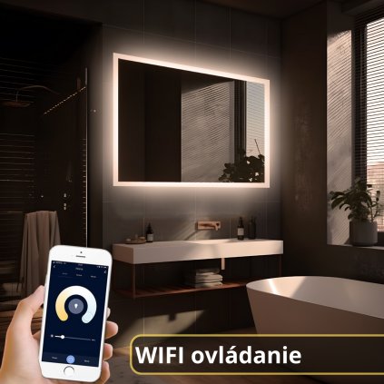 1546 led zrkadlo classico 70x50cm tepla biela wifi aplikacia