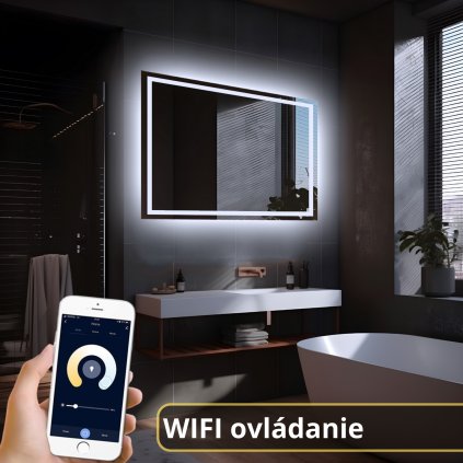1651 led zrkadlo moderna 70x50cm studena biela wifi aplikacia