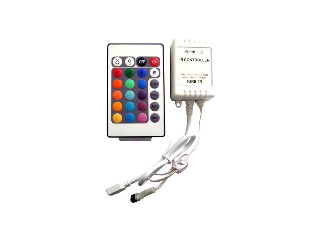 RGB kontroler s ovladačem pro LED pásky 72W 24 tlačítek Premium Line