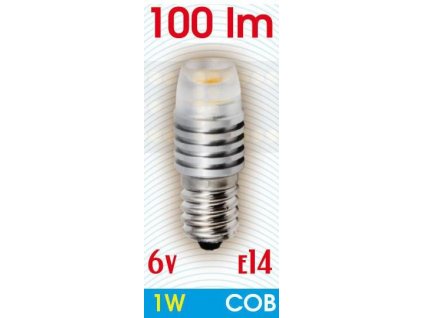 Ledom LED žárovka 1W COB E14 6V 100lm Studená bílá