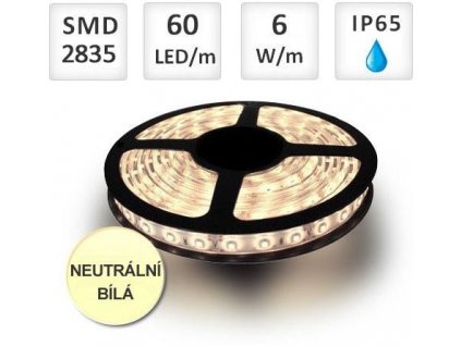 PremiumLED LED pásek 1m, 60ks, 2835, 6W/m, voděodolný, Neutrální