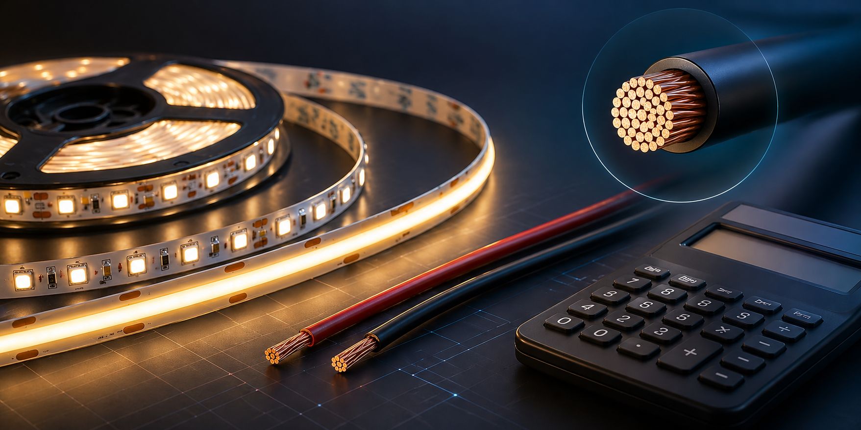 Kalkulačka průřezu vodičů pro LED pásky