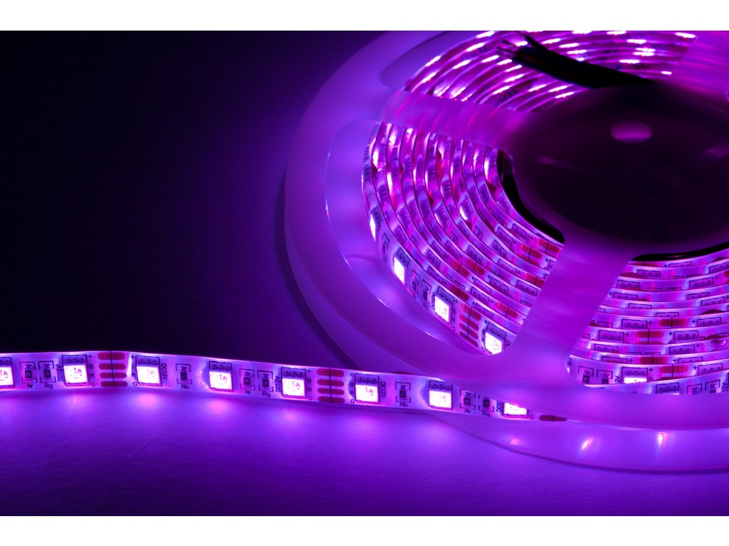LED pásek samolepící 14,4W/m, 12V, IP54 - RGB  cena za balení 5m, skladem 40m za akční cenu