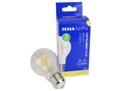 Tesla - LED žárovka FILAMENT RETRO BULB, E27, 7,2W, 230V, 806lm, 15 000h, 2700K , 360°