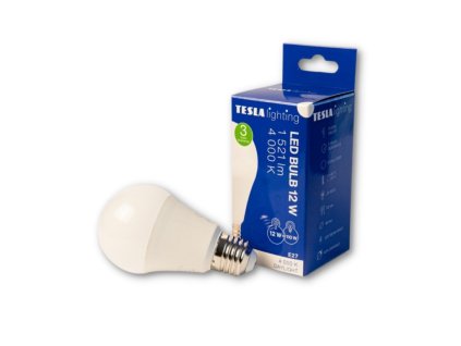 Tesla - LED žárovka BULB E27, 12W, 230V, 1521lm, 25 000h, 4000K denní bílá 220°