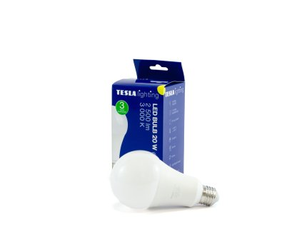 Tesla - LED žárovka BULB E27, 20W, 230V, 2500lm, 25 000h, 3000K teplá bílá 220st