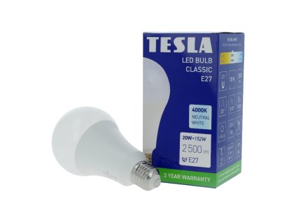 Tesla - LED žárovka BULB E27, 20W, 230V, 2500lm, 25 000h, 4000K denní bílá 220st