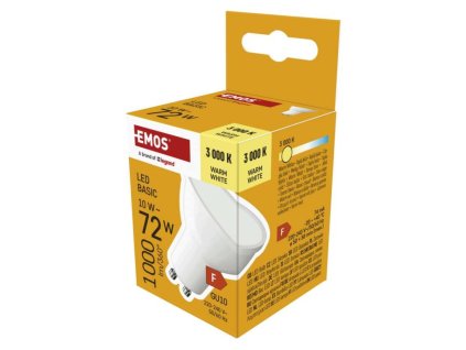 LED žárovka Basic MR16 bílá / GU10 / 10W (72W) / 1000 lm / teplá bílá