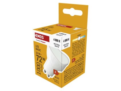 LED žárovka Basic MR16 bílá / GU10 / 10 W (72 W) / 1000 lm / Neutrální bílá