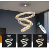 Moderní závěsný led křišťálový lustr tři kruhy