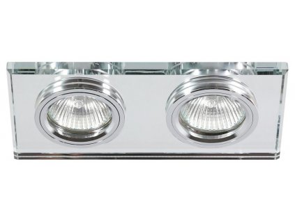 SS-21 CH/TR MR16 DUAL 2X50W Chrome Ceiling Downlight  PROSTOKĄT SZKŁO TransparentNE