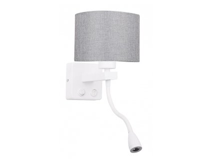 POLO Nástěnné svítidlo 1X40W E27 + 2W LED white, lamp shade round grey