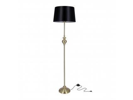 PRIMA GOLD Stojací lampa golden satin 1X60 E27 black lampshade