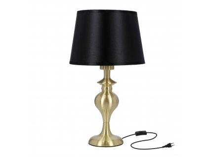 PRIMA GOLD Stolní lampa golden satin 1X60 E27 black lampshade