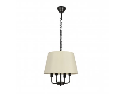 Pasteri Lustr black matt 4x40w e14 lampshade beige