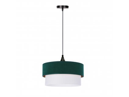 SINAGRA Lustr lamp black 1X60 E27 duo lampshade 35+30 bottle green/golden+ bottle green/golden white