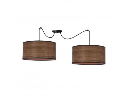 LEGNO P Lustr black 30 2X40W E27 lampshade oak veneer