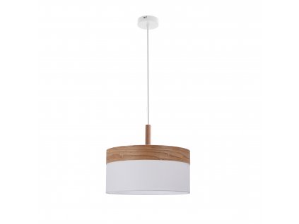 Orto hanging lamp white+wood 1x60W E27 brown+white lampshade