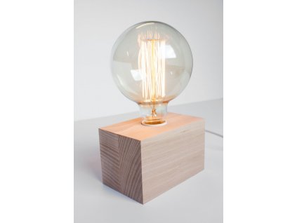 6376 moderna stolna lampa cubo 2 e27 drevo