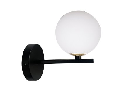 KAMA Nástěnné svítidlo black+golden 1X28 G9 white lampshade