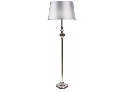 PRIMA Stojací lampa chrome 1X60 E27 silver lampshade