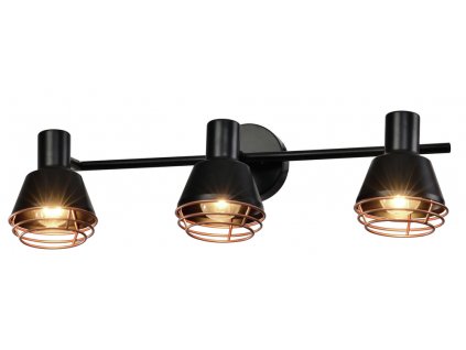 NERIA CEILING BAR BLACK 3X40W E14 GOLDEN LAPMSHADE