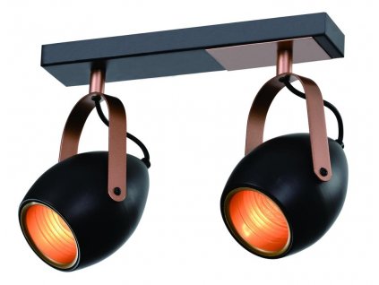 ANICA CEILING BAR BLACK 2X40W E14 GOLDEN REFLECTOR