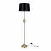 PRIMA GOLD Stojací lampa golden satin 1X60 E27 black lampshade