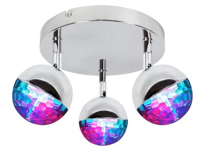 PARTY Stropné svietidlo 3X3W LED RGB G Chrome