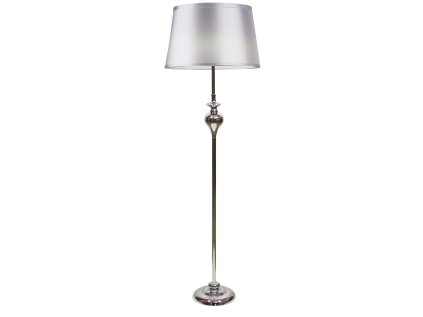 PRIMA Stojacia lampa chrome 1X60 E27 silver lampshade