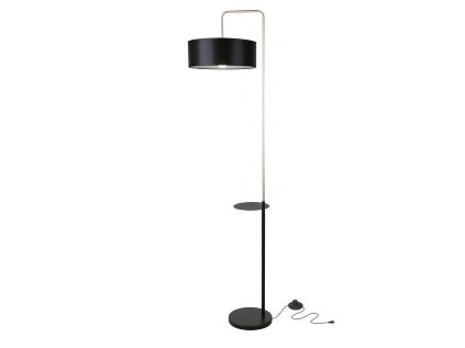 IMPACT Stojacia lampa black+golden matt 1X40W E27 black lampshade