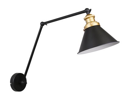 FUNDO Nástenné svietidlo black+golden 1X40W E27 black lampshade