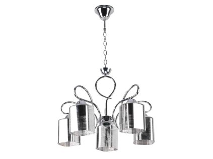 ITALO Luster lamp chrome 5X40W E27 silver lampshade