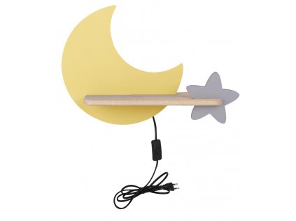 MOON Nástenné svietidlo 5W LED IQ KIDS WITH CABLE, SWITCH AND PLUG GOLDEN+GRAY