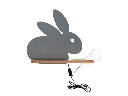 RABIT Nástenné svietidlo 4W LED 4000K IQ KIDS WITH CABLE, SWITCH AND PLUG GRAY+WHITE