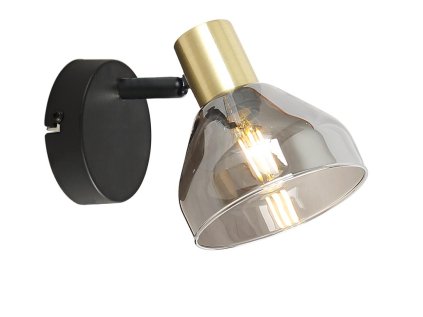 Lamp GREGORY Nástenné svietidlo Black Brown 1X40W E14 Shade Smokey