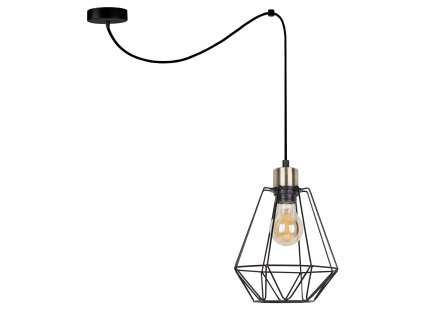 PRIMO P Luster Black+Patina 1X60W E27 Black lampshade